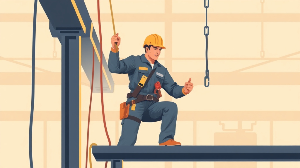 Illustration breaking down the fundamentals of ironworker Fall Protection