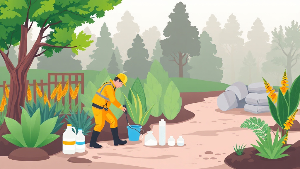 Educational graphic covering the essentials of landscaper Chemical Safety