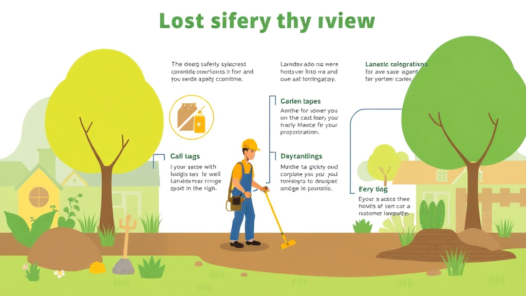 Action-oriented illustration showing how to apply landscaper Safety Overview