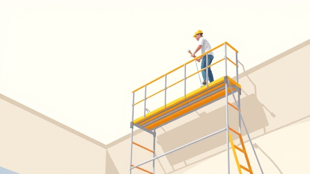A professional illustration depicting painter Scaffold Safety