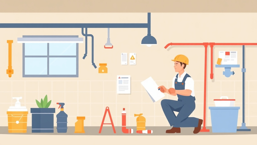 An informative visual explaining plumber Commercial Safety for beginners and professionals