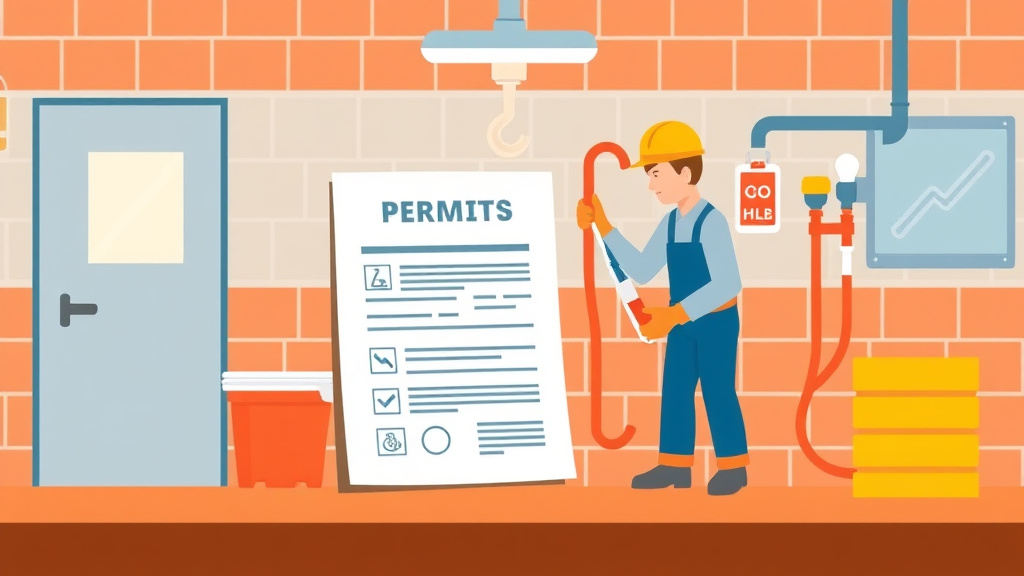 A professional illustration depicting plumber Hot Work Permits