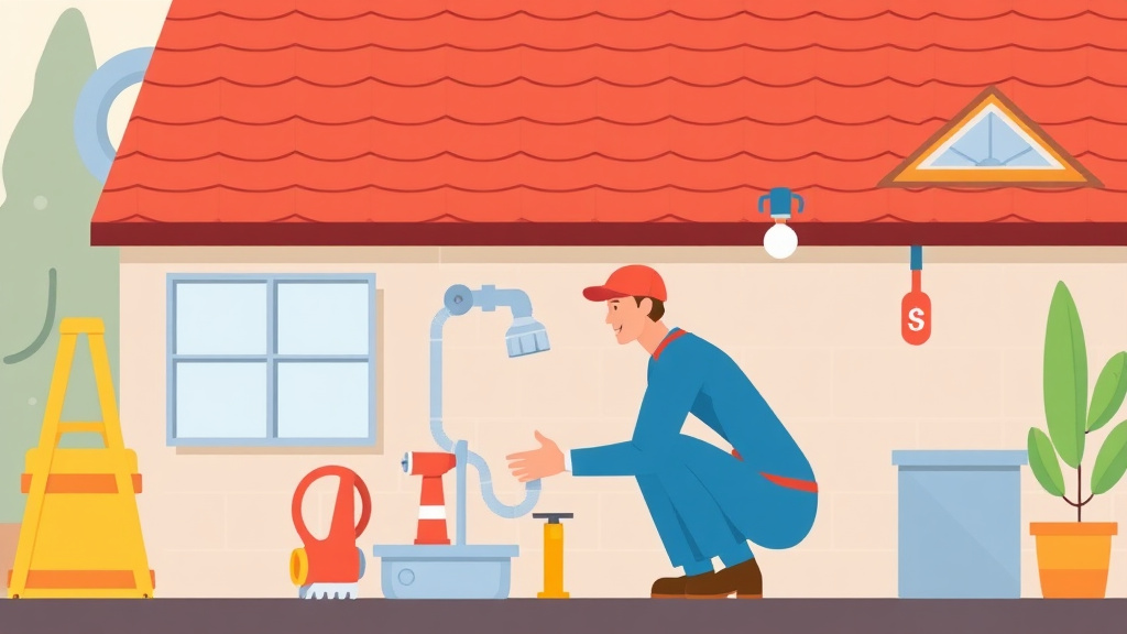 A professional illustration depicting plumber Residential Safety