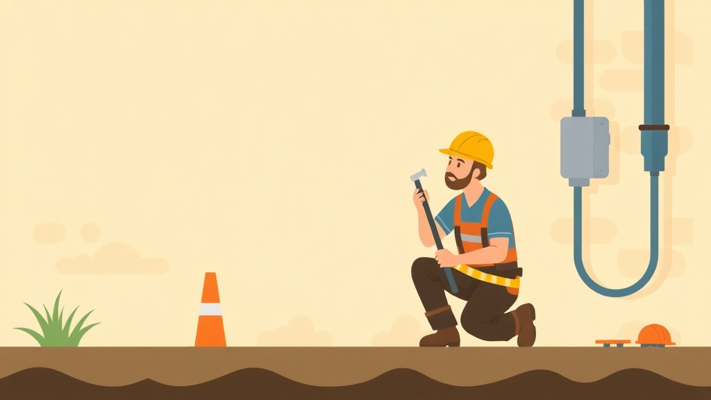 A professional illustration depicting plumber Underground Utility Safety