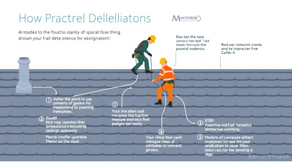 Real-world application diagram for roofer Fall Protection Systems