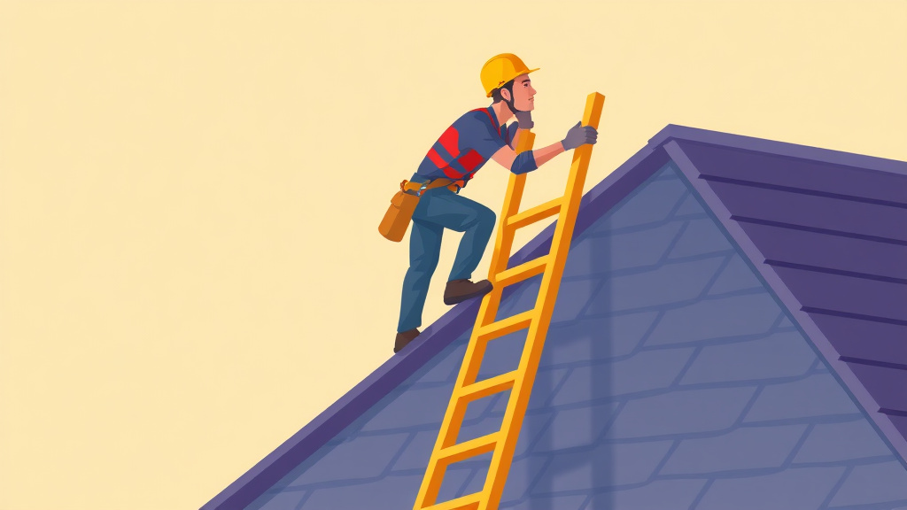 Clear illustration of roofer Ladder Safety with supporting details
