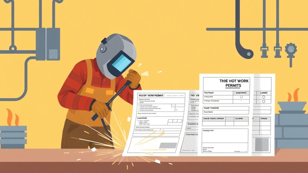 Illustration breaking down the fundamentals of welder Hot Work Permits