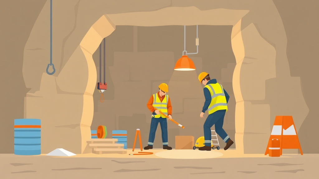 Visual overview of confined Space Training Construction with key concepts highlighted