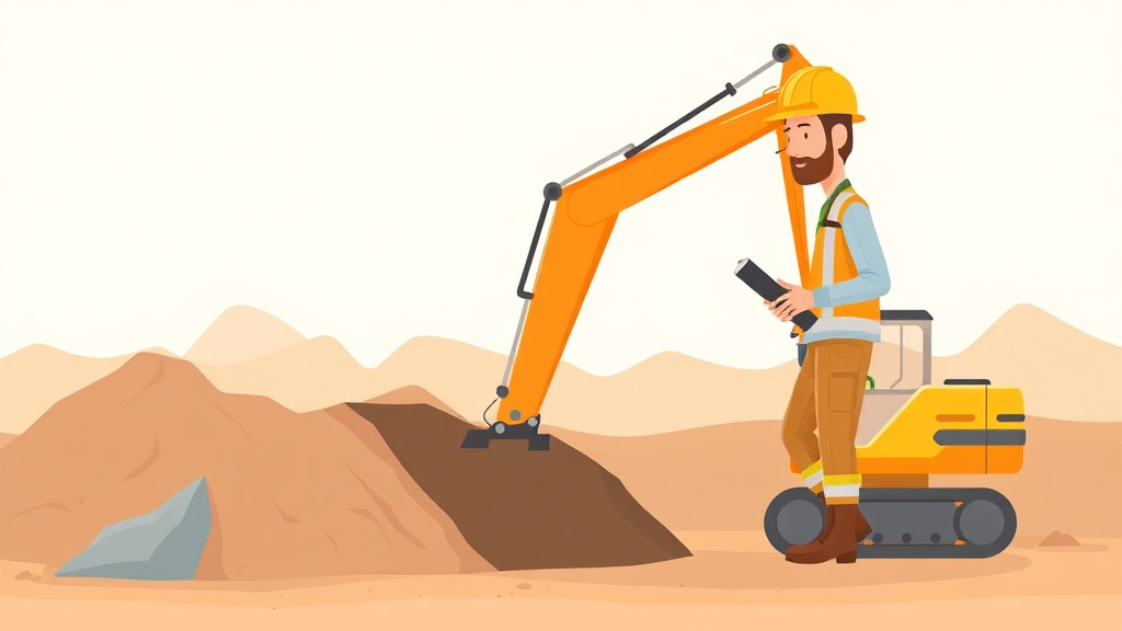 A professional illustration depicting excavation Competent Person Training