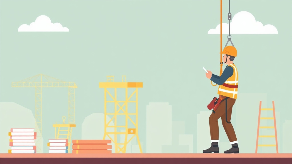 A professional illustration depicting fall Protection Competent Person Training