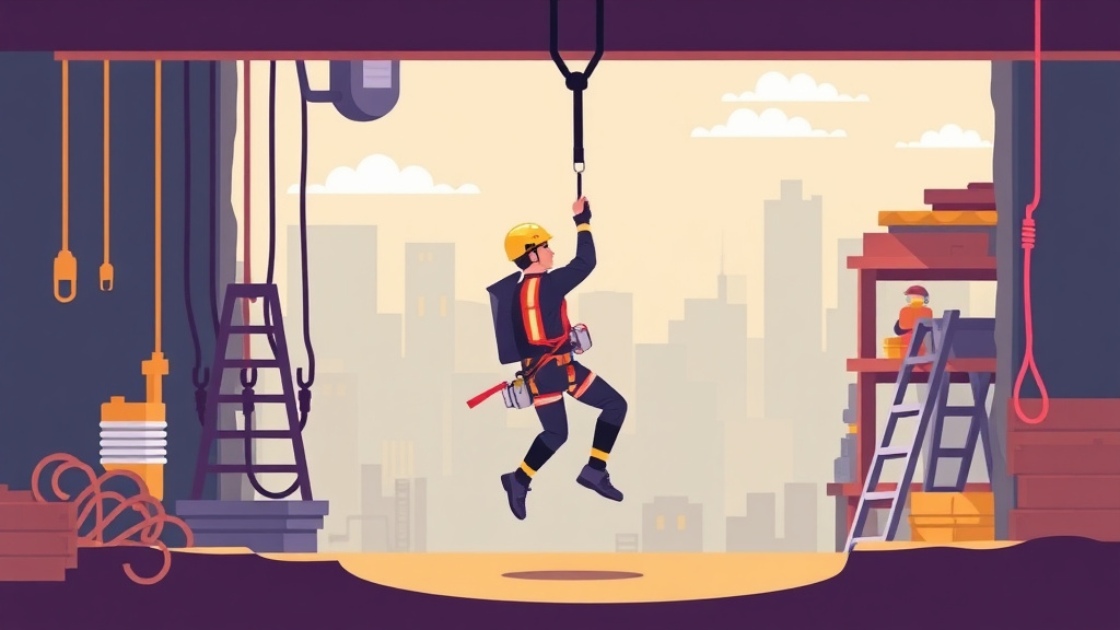 A professional illustration depicting fall Protection Rescue Training