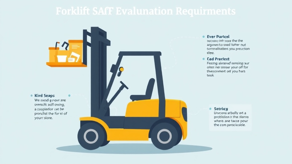 Action-oriented illustration showing how to apply forklift Evaluation Requirements