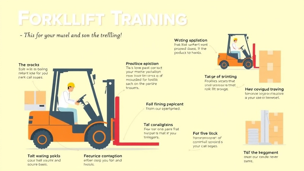 Action-oriented illustration showing how to apply forklift Training Documentation