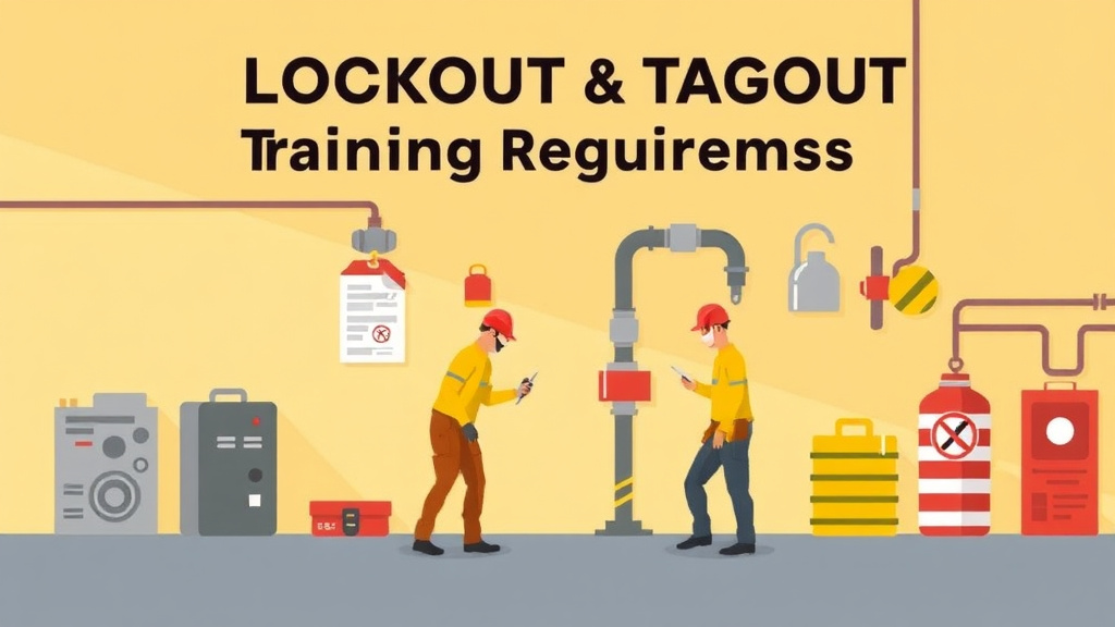 An informative visual explaining lockout Tagout Training Requirements for beginners and professionals