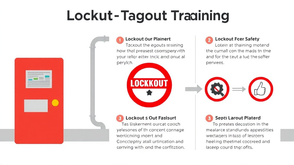 Action-oriented illustration showing how to apply lockout Tagout Training Requirements
