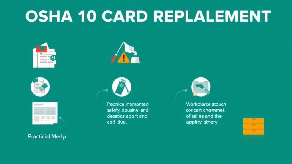 Process flow illustration for putting OSHA 10 Card Replacement into action