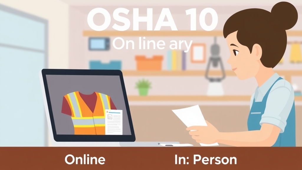 Process flow illustration for putting OSHA 10 Online VS in Person into action