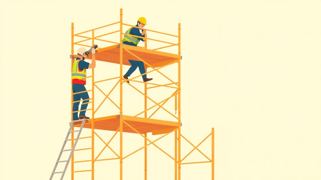 Conceptual diagram showing how scaffold Erector Dismantler Training works in practice