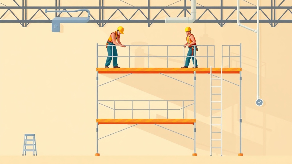 A professional illustration depicting scaffold Training Documentation