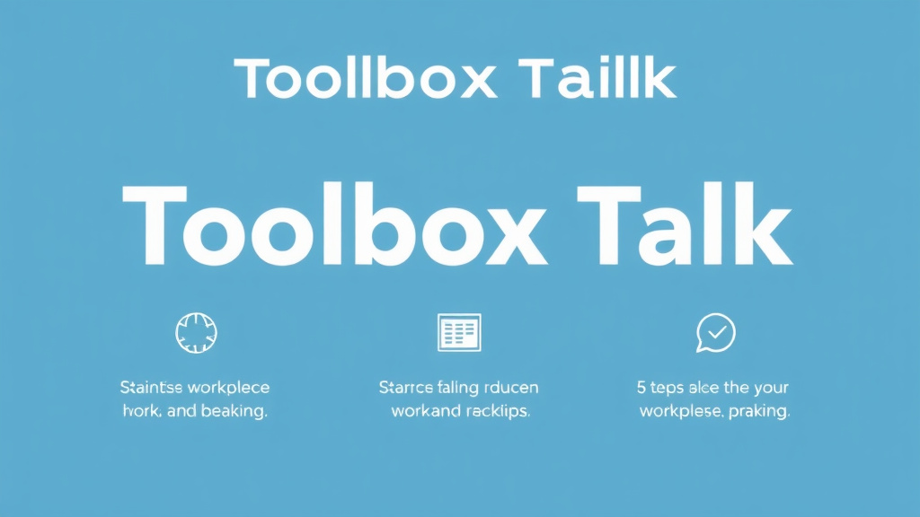 Practical checklist visual for toolbox Talk Training Documentation